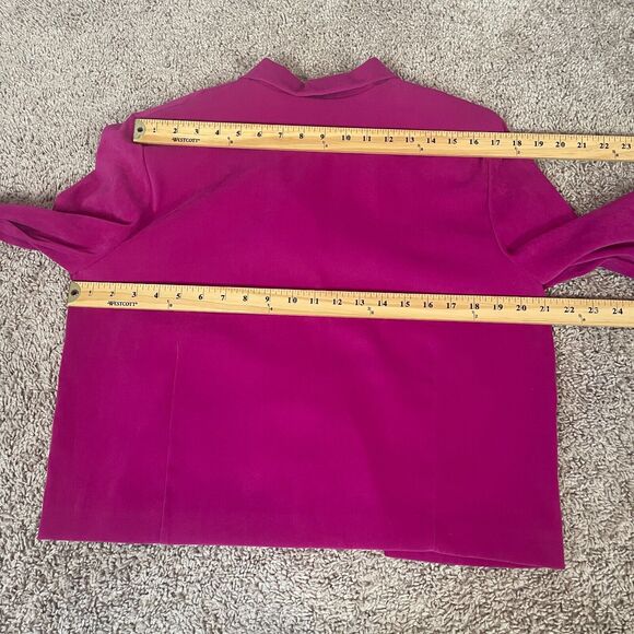 Vintage Blazer Jacket Womens Size 14 Hot Pink Black Stripe Cropped Suede 90s Y2K - Picture 13 of 13